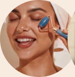 Woman receiving an injection treatment